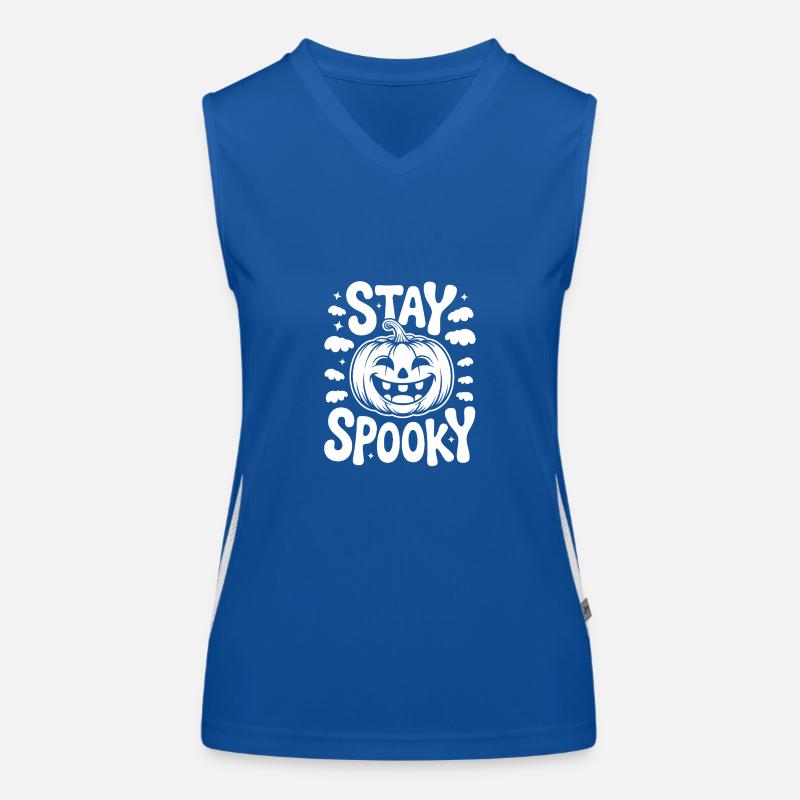 Restez effrayant drôle Halloween Design Débardeur respirant contrasté Femme