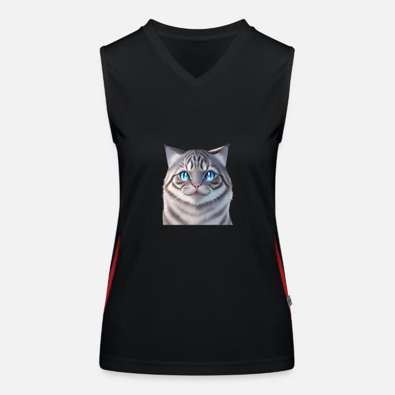 Le chat blanc Débardeur respirant contrasté Femme