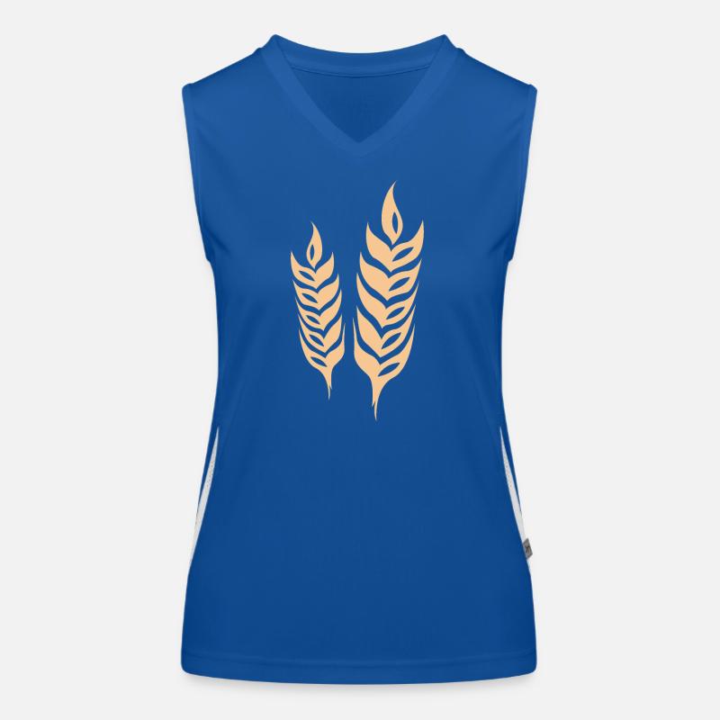 gerste getreide symbol Weizen Logo icon vector Funktionelles Kontrast-Tank Top für Frauen