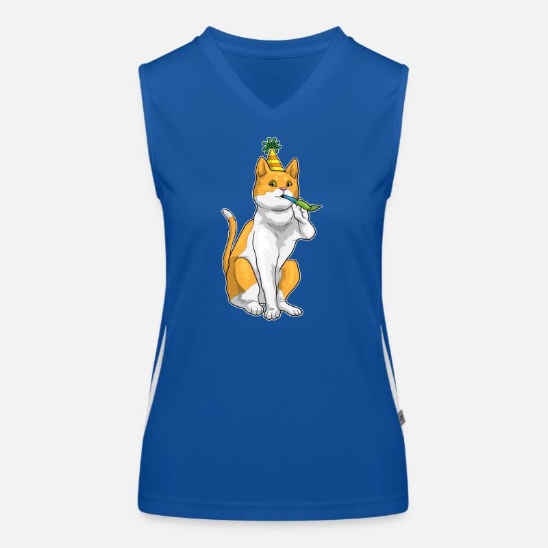 Corne d’anniversaire de chat Débardeur respirant contrasté Femme