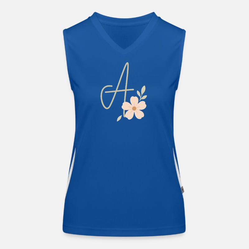 Monogramm Eine Blüte Funktionelles Kontrast-Tank Top für Frauen