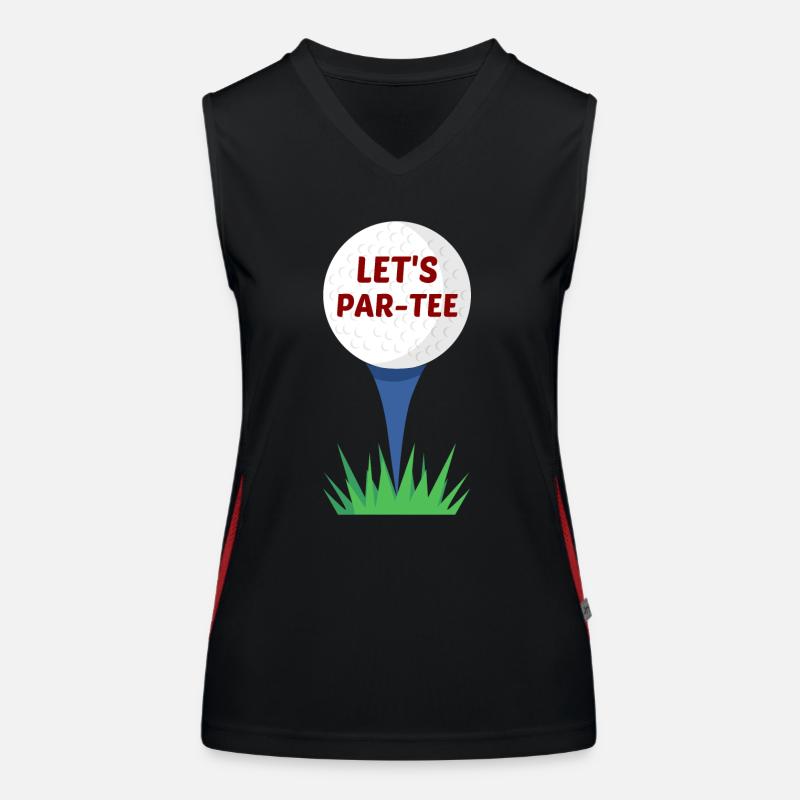 Par-tee | Jeu de mots golf Débardeur respirant contrasté Femme