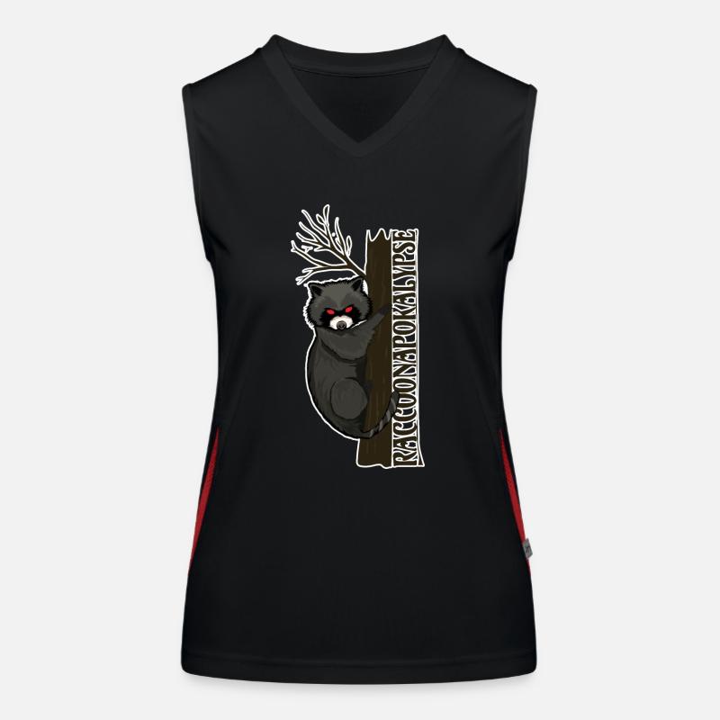 Raccoonapokalypse Funktionelles Kontrast-Tank Top für Frauen