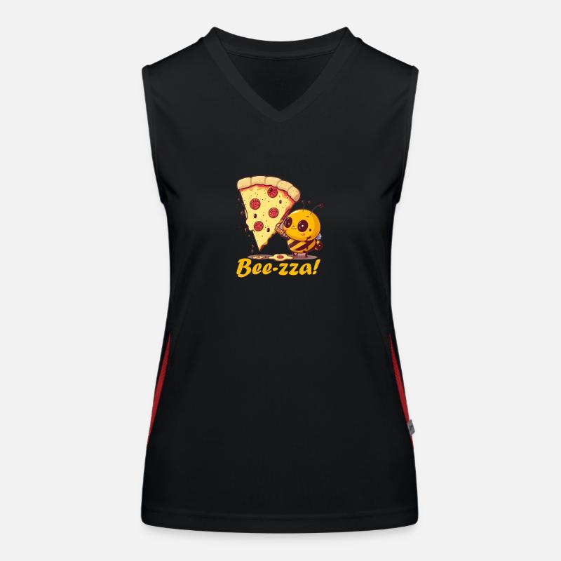 Beezza bee and pizza sweet and delicious Women's Functional Contrast Tank Top