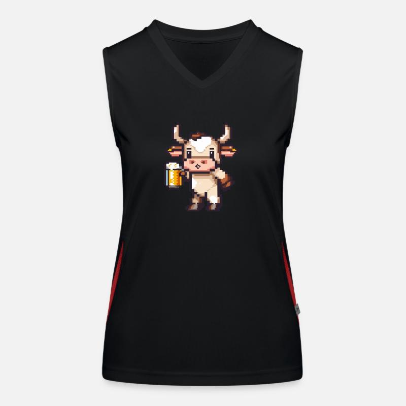 Kuh Bier Pixel Funktionelles Kontrast-Tank Top für Frauen