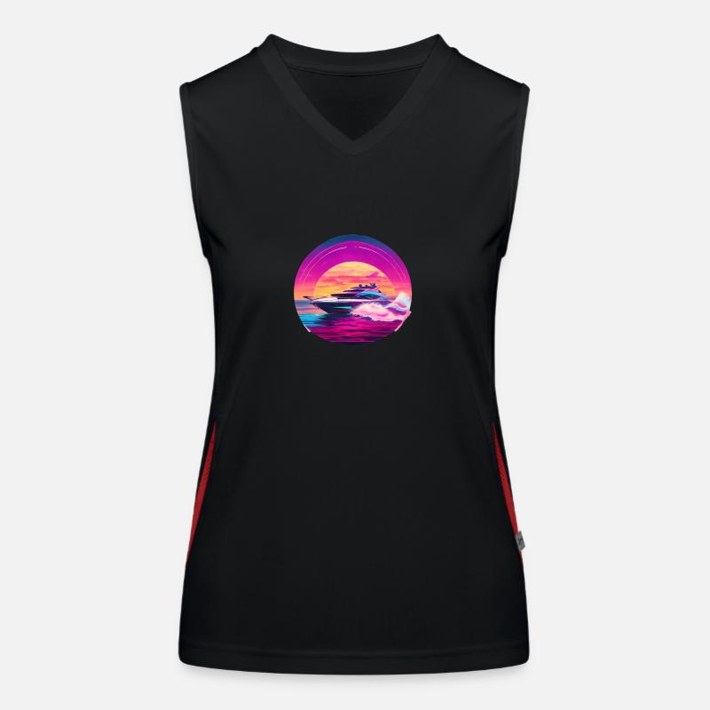 Wunderschönes Speedboot Design Funktionelles Kontrast-Tank Top für Frauen