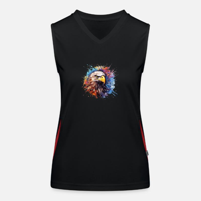 wunderschöner Adler in Splash Art Funktionelles Kontrast-Tank Top für Frauen