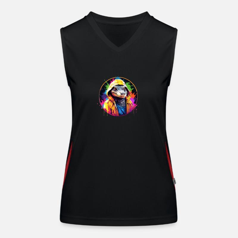 Crocodile avec sweat à capuche Débardeur respirant contrasté Femme