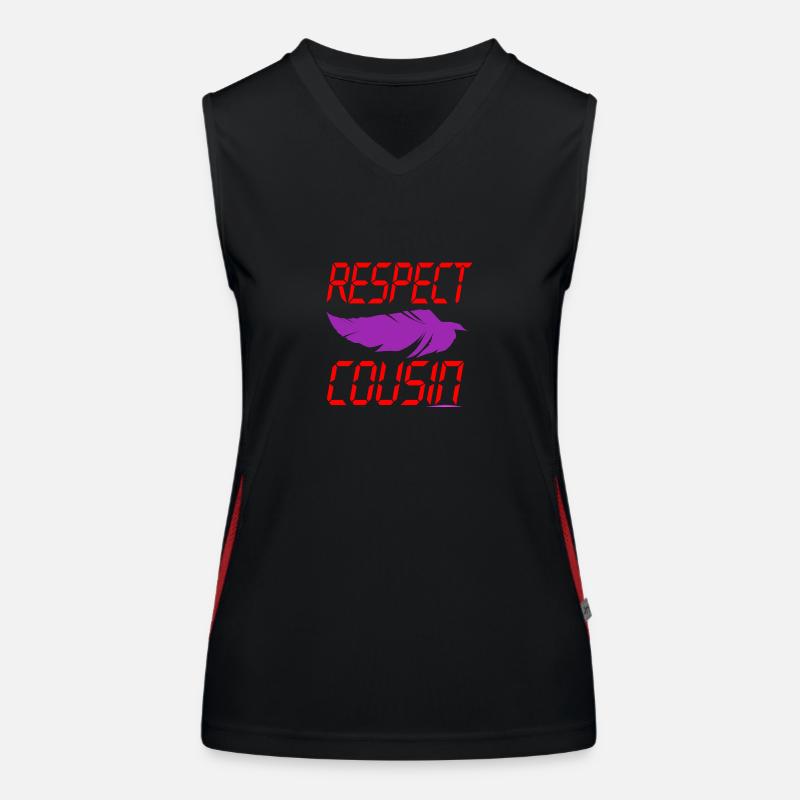 Respect Cousin - Women's Functional Contrast Tank Top - black/red