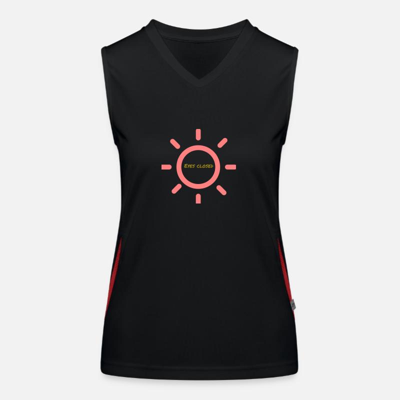 Eyes closed - Women's Functional Contrast Tank Top - black/red