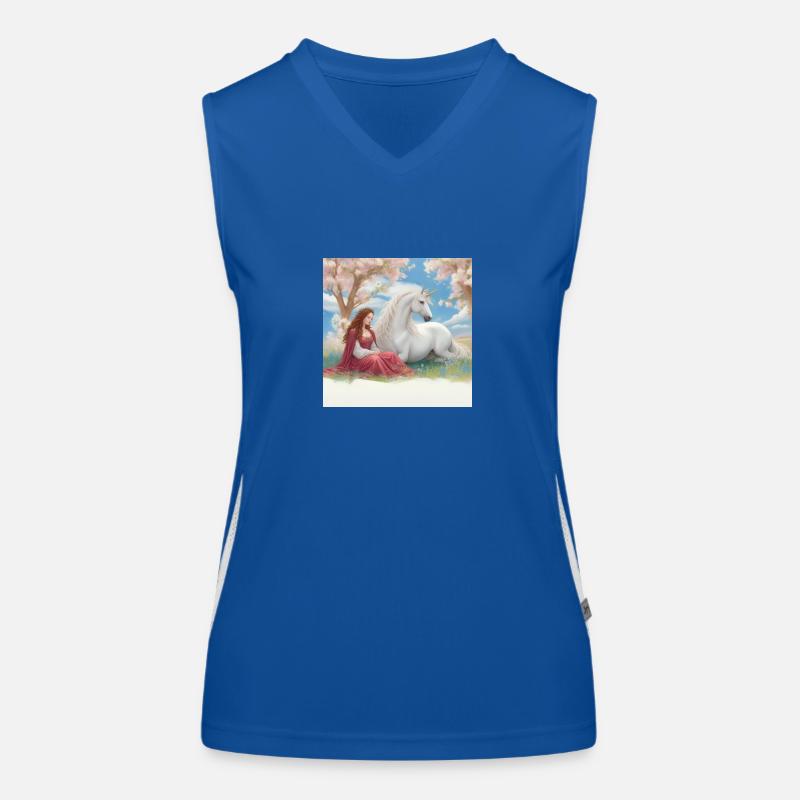 Die Dame und das Einhorn Funktionelles Kontrast-Tank Top für Frauen