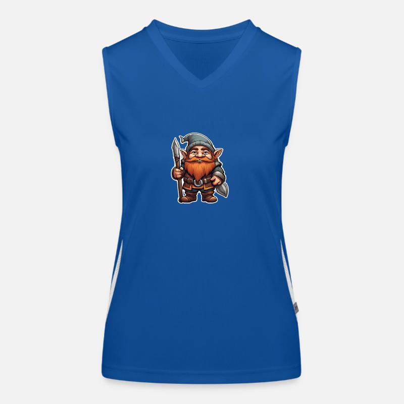 Brave dwarf with spear Women's Functional Contrast Tank Top
