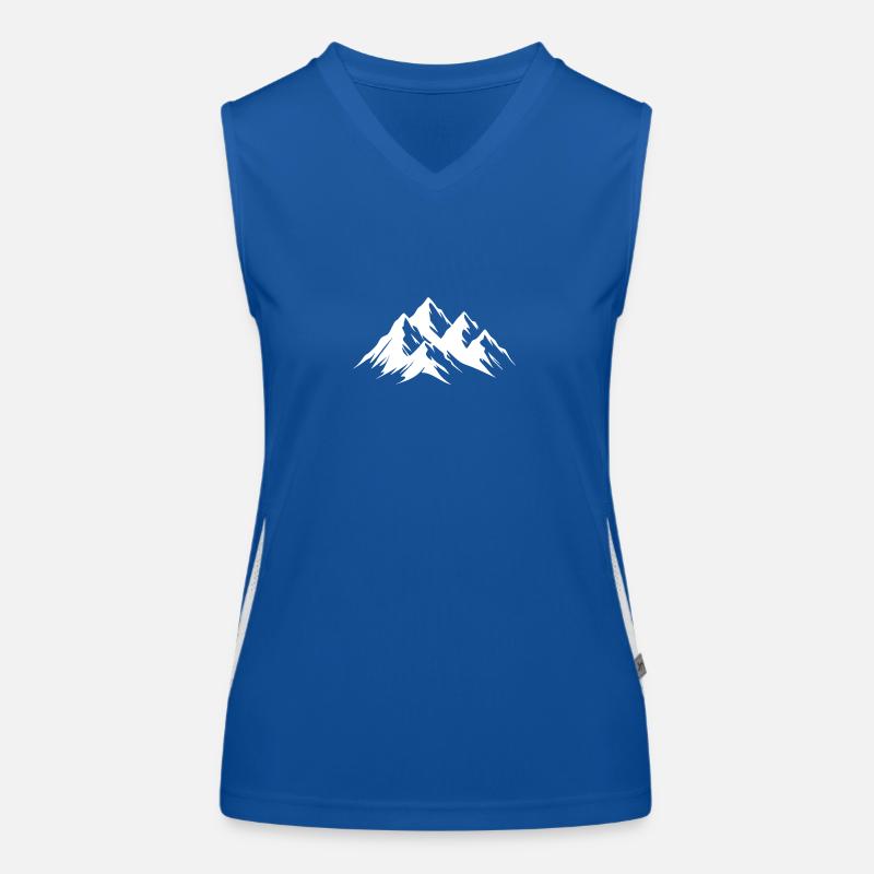 Alps Mountains Panorama Minimal Vector Women's Functional Contrast Tank Top