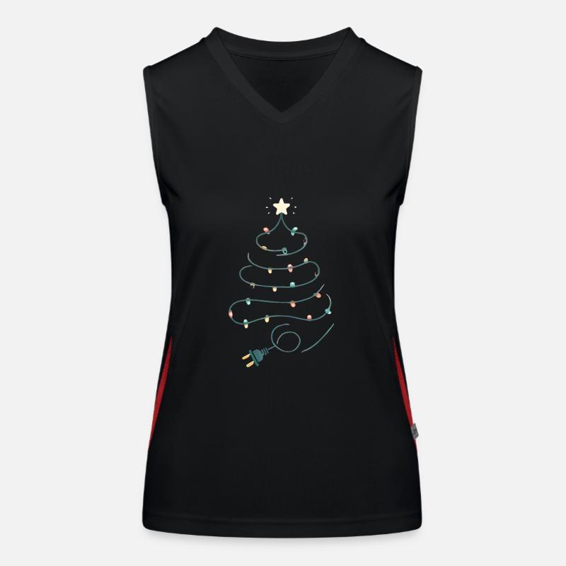 Christmas Tree String Lights Design Women's Functional Contrast Tank Top