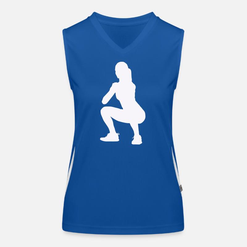 Frau Silhouette Squat Funktionelles Kontrast-Tank Top für Frauen