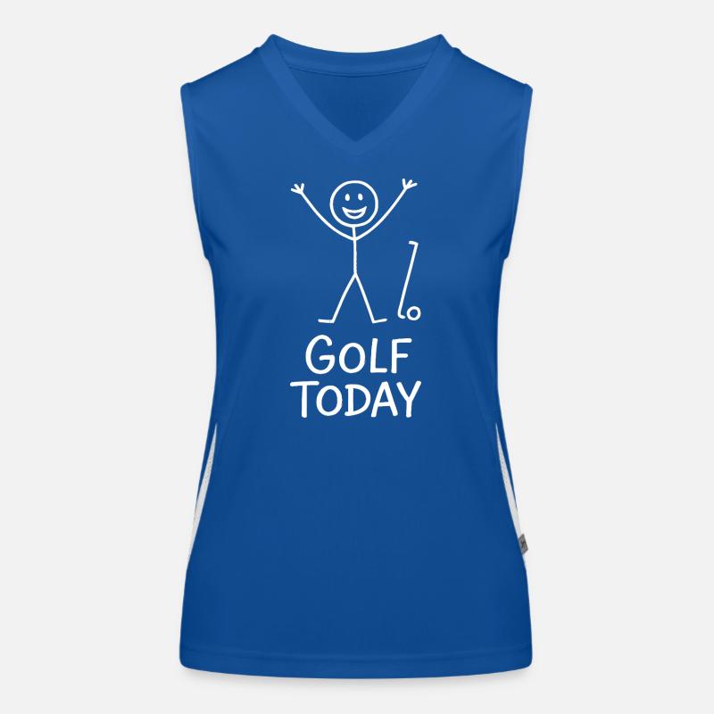 Golf Today Golfspieler Humor Geschenkidee Golfer Funktionelles Kontrast-Tank Top für Frauen