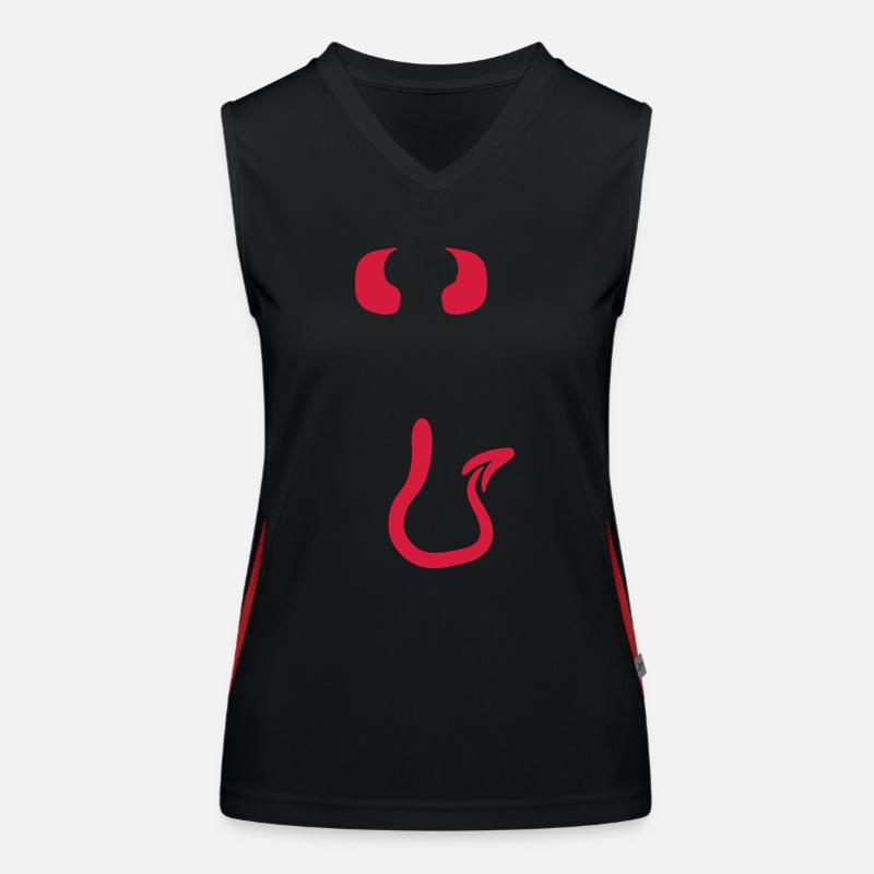Devil Satan horns evil Dick Women's Functional Contrast Tank Top