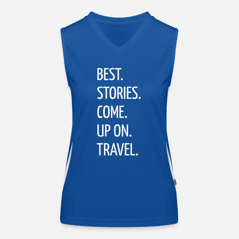 travel bug outdoors present jokes birthday Women's Functional Contrast Tank Top