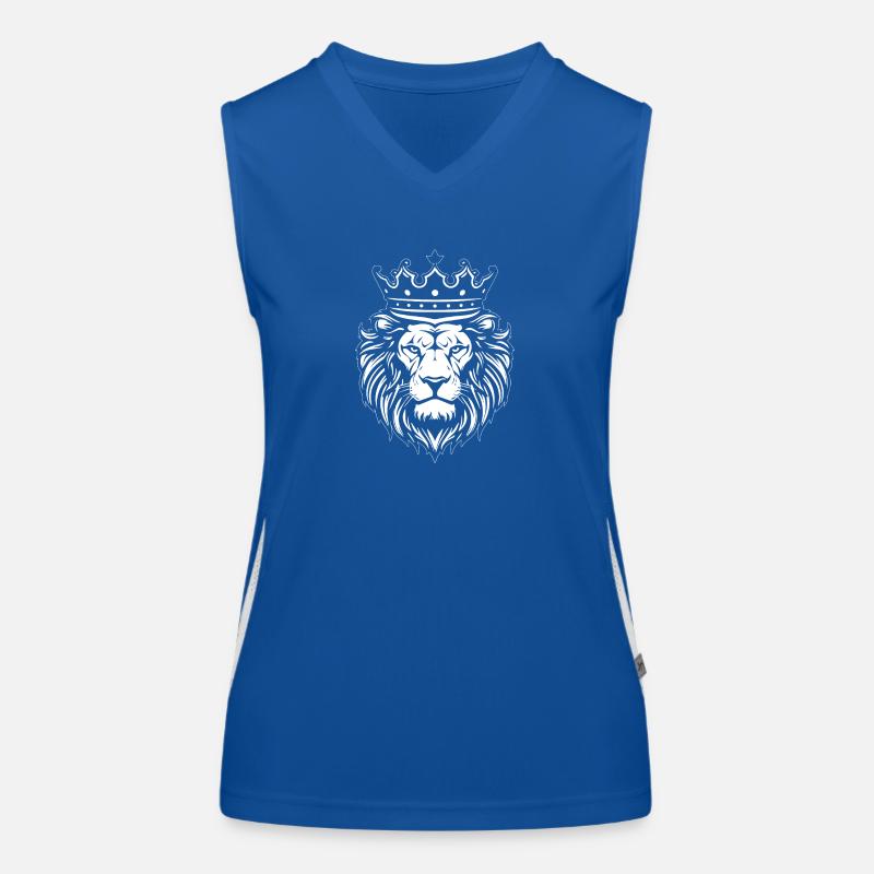 Löwe Löwenkopf Raubtier Funktionelles Kontrast-Tank Top für Frauen