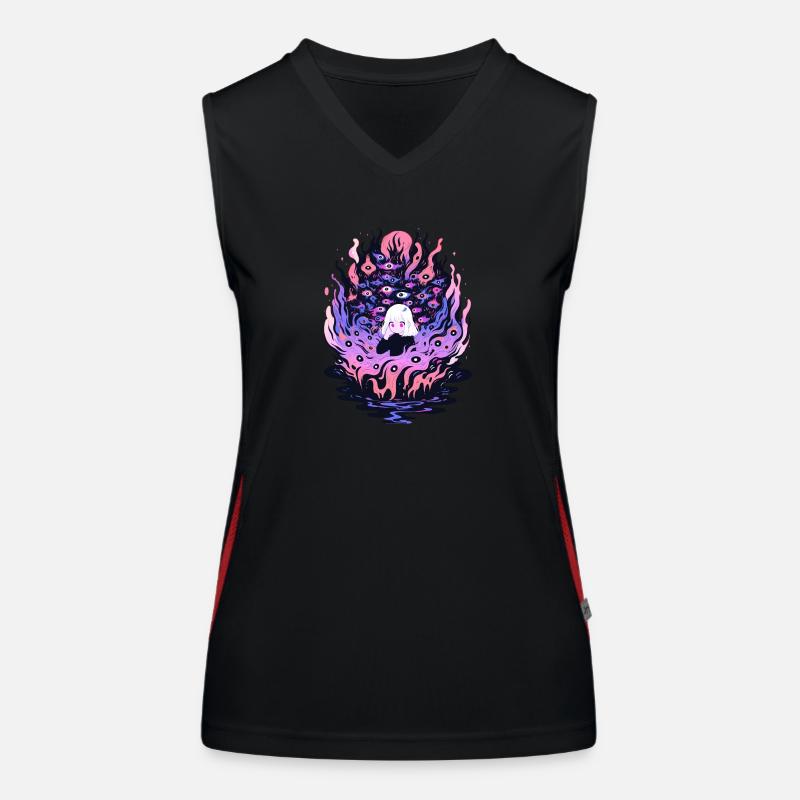 trippy Halluzination psychedelisch Mädchen Funktionelles Kontrast-Tank Top für Frauen
