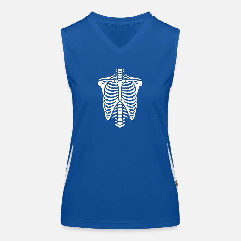 Brustkorb Skelett Thorax und Rippen Knochen Funktionelles Kontrast-Tank Top für Frauen
