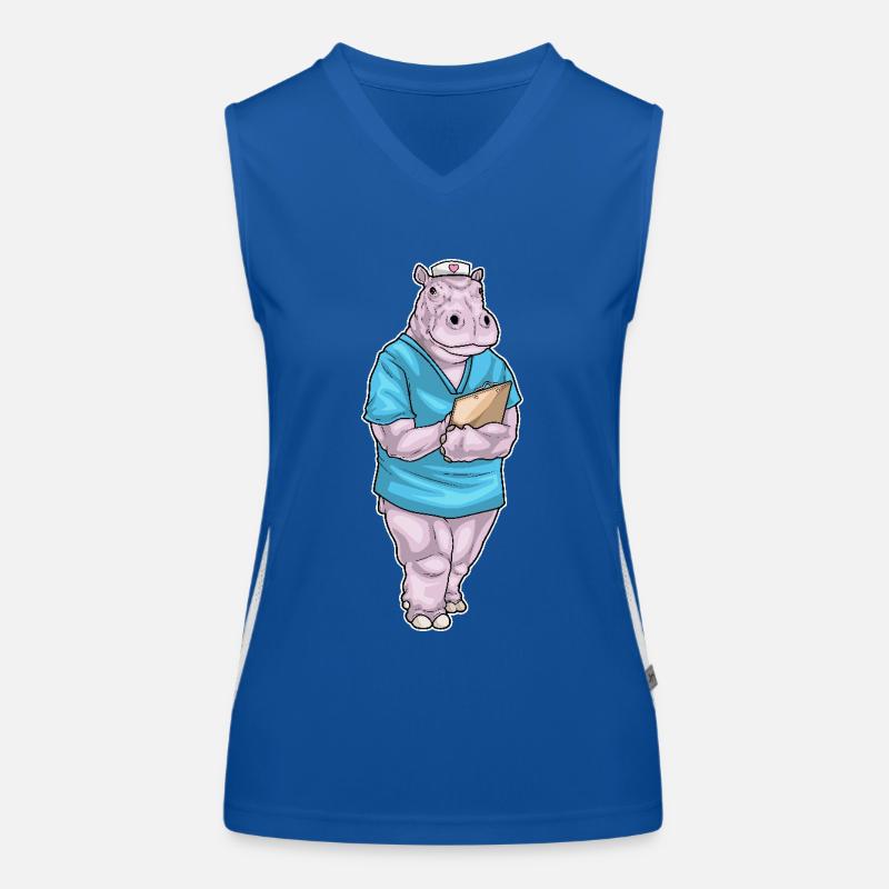 Nilpferd Krankenschwester Funktionelles Kontrast-Tank Top für Frauen