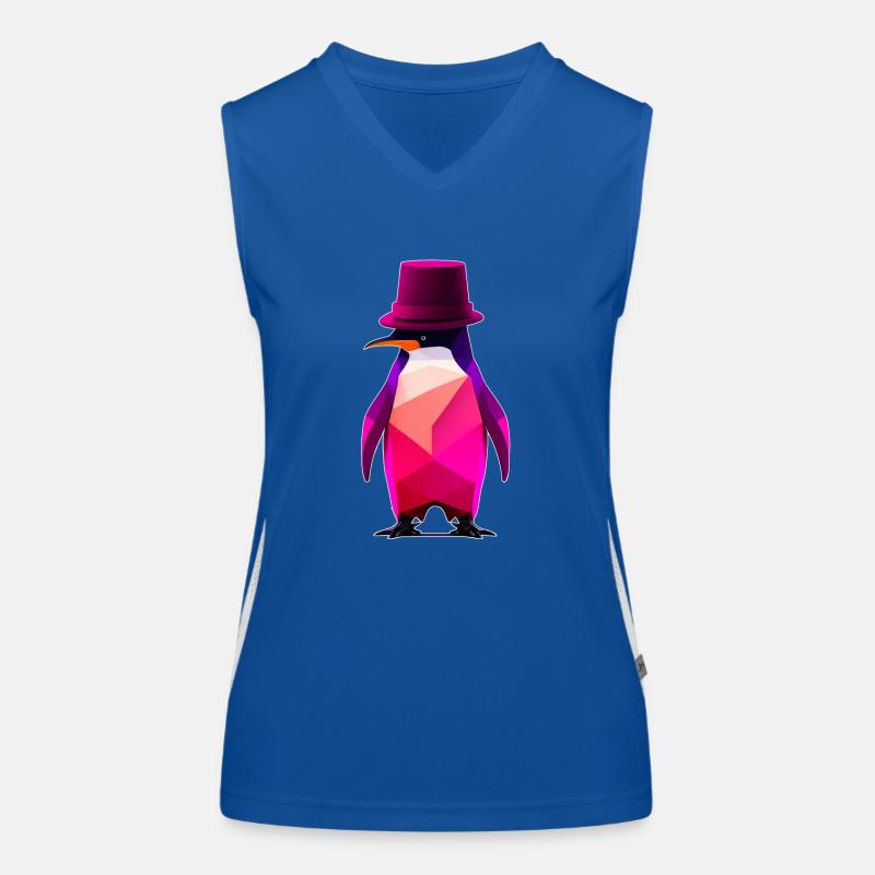 penguin with a hat Ur-Tshirt Funktionelles Kontrast-Tank Top für Frauen
