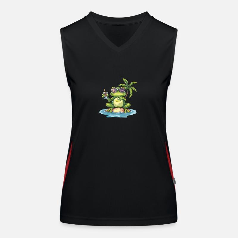 Frog Summer Holiday Women's Functional Contrast Tank Top