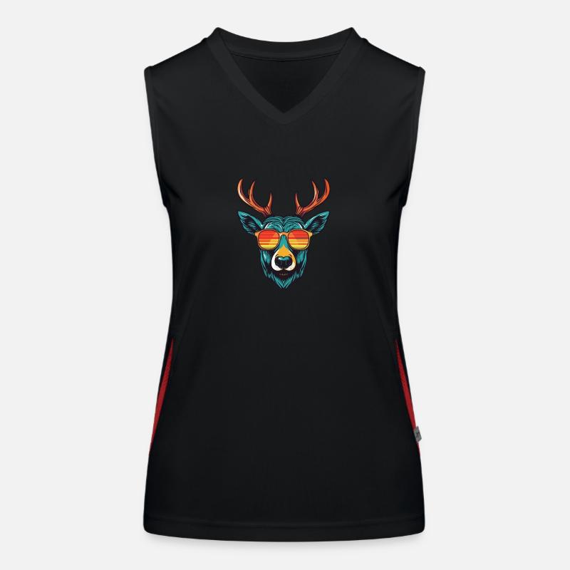 Deer Head Cool Women's Functional Contrast Tank Top