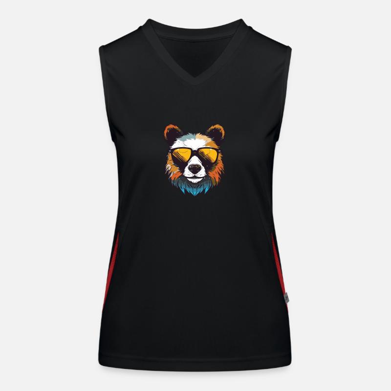 Panda Kopf Cool Funktionelles Kontrast-Tank Top für Frauen