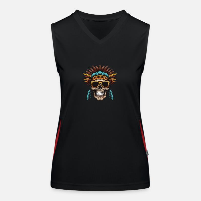 Apache Skull Indian Women's Functional Contrast Tank Top