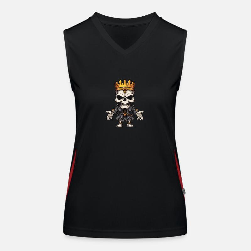 König Krone Skelett Funktionelles Kontrast-Tank Top für Frauen
