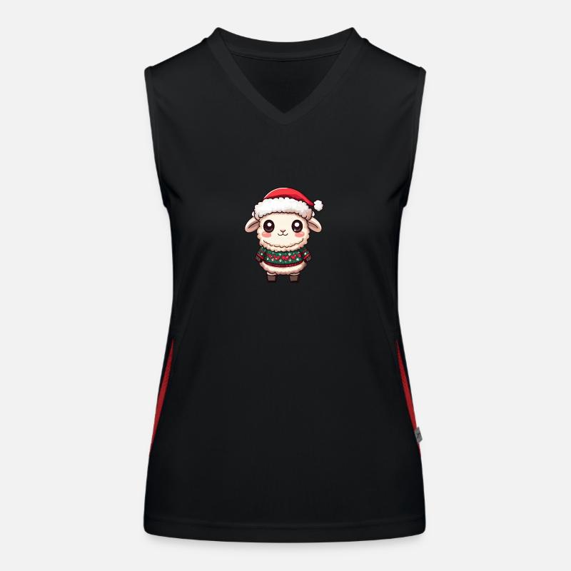 Schaf Weihnachten Comic Funktionelles Kontrast-Tank Top für Frauen
