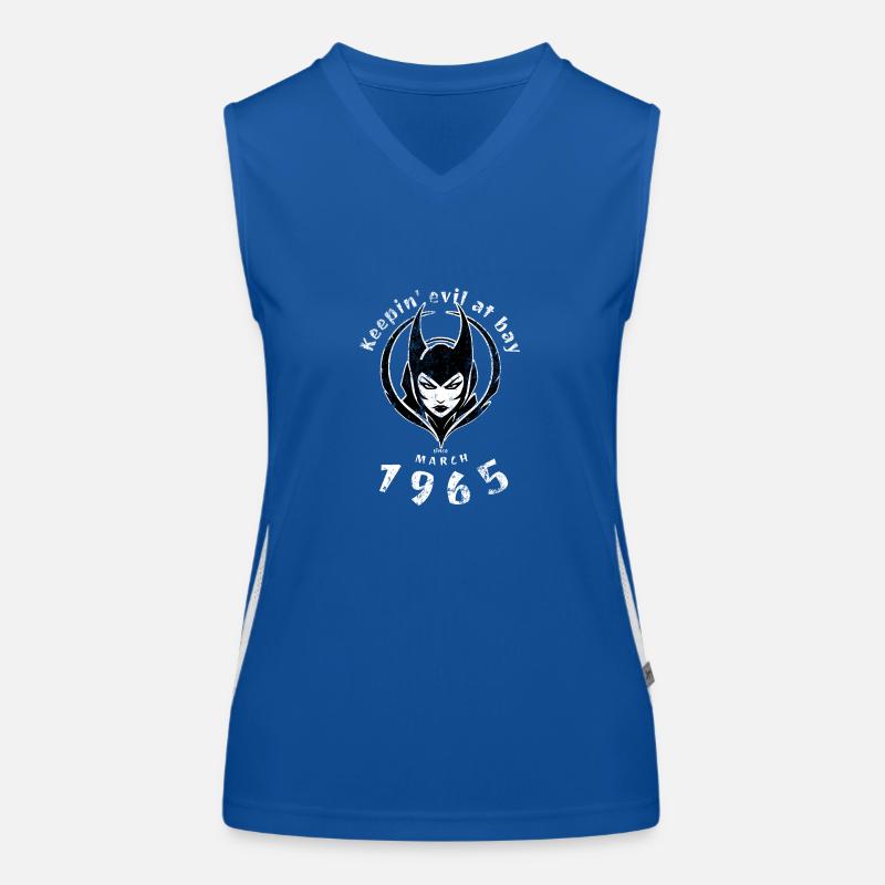60. Geburtstag Keepin evil at bay since 03/1965 Funktionelles Kontrast-Tank Top für Frauen