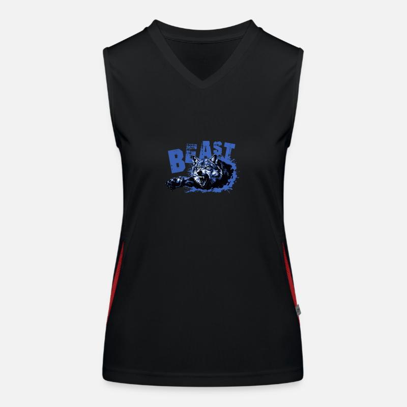 wolf beast Funktionelles Kontrast-Tank Top für Frauen