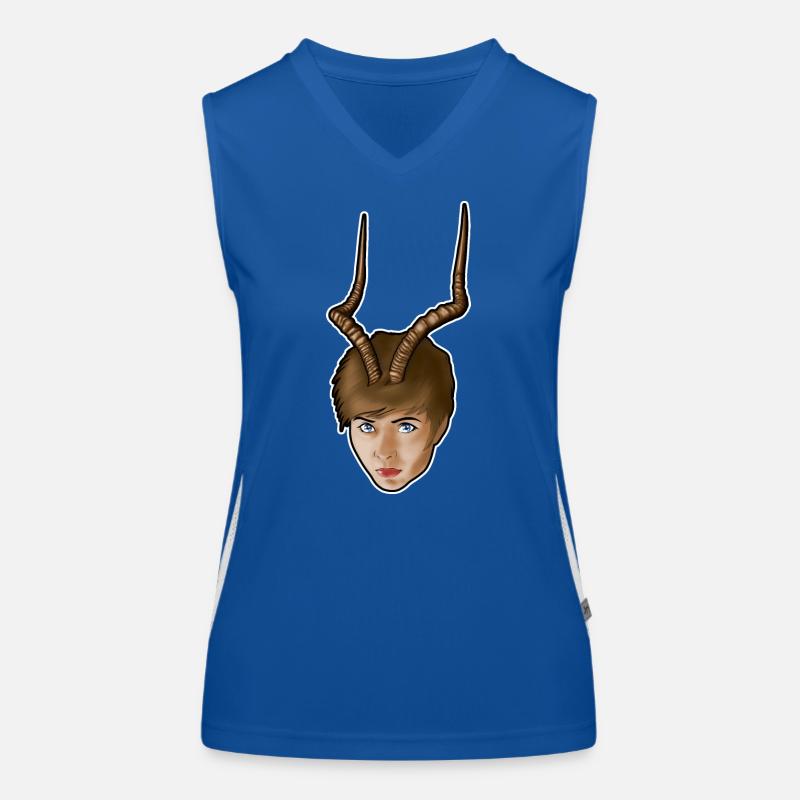 Frau mit Geweih Funktionelles Kontrast-Tank Top für Frauen