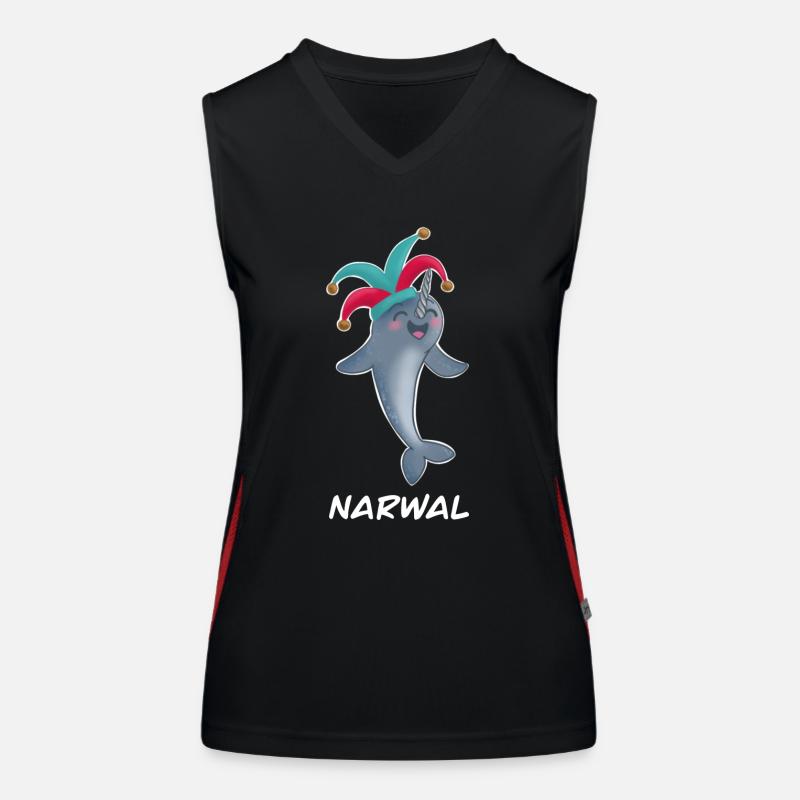 Wal, Narwal, Karneval, Geschenk Funktionelles Kontrast-Tank Top für Frauen