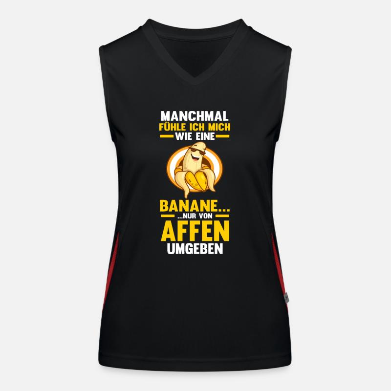 Früchte Affe Banane Funktionelles Kontrast-Tank Top für Frauen