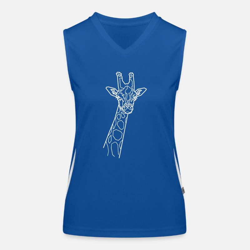 Giraffe Line Art white Women's Functional Contrast Tank Top