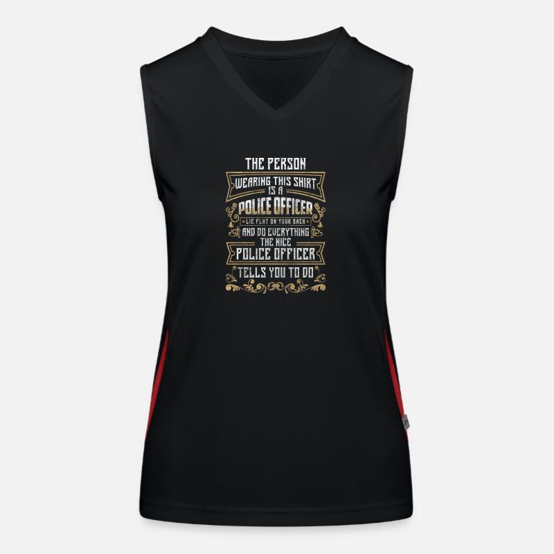 Police Sheriff Handcuffs Women's Functional Contrast Tank Top