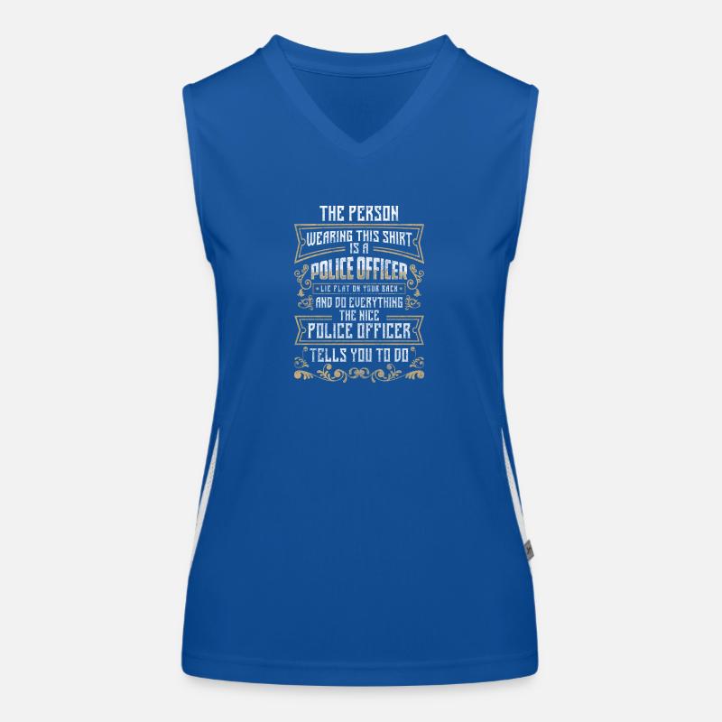 Police Sheriff Handcuffs Women's Functional Contrast Tank Top