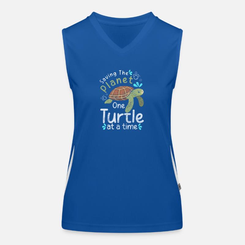 Turtles Cute Environmentalist Women's Functional Contrast Tank Top