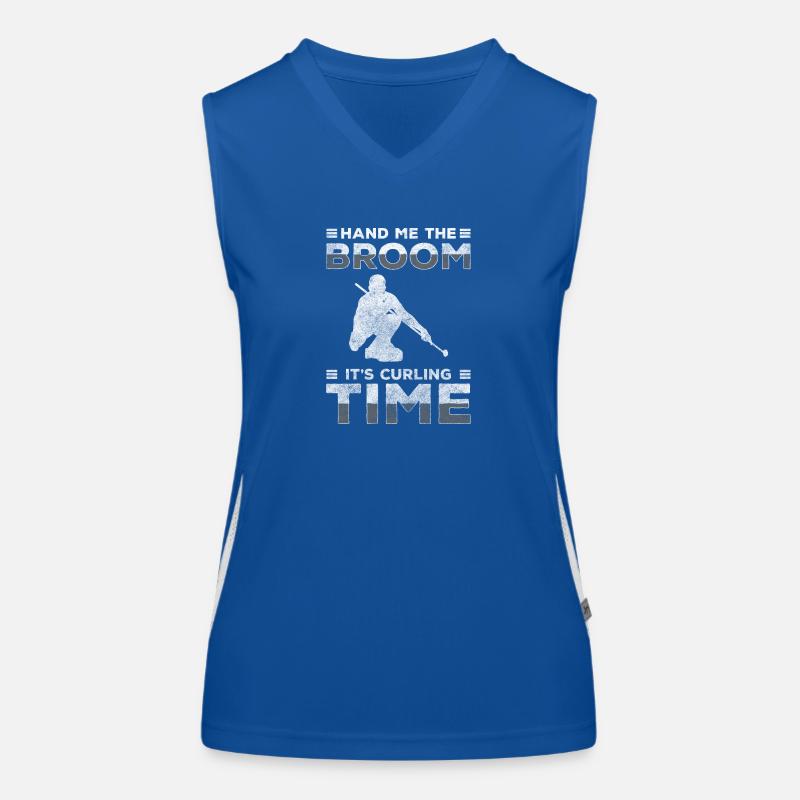 Curling Team Eis Eisbahn Funktionelles Kontrast-Tank Top für Frauen