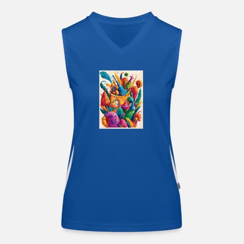 “Zauberhafte Welt der bunten Wunder” Funktionelles Kontrast-Tank Top für Frauen