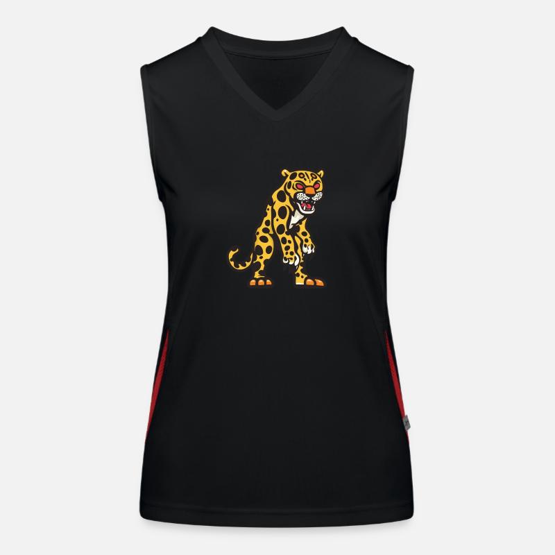 Leopard Halloween Tier Funktionelles Kontrast-Tank Top für Frauen