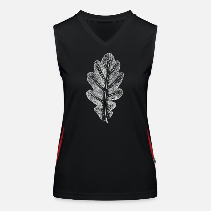 Blatt EICHE / Eichenblatt WEISS Funktionelles Kontrast-Tank Top für Frauen