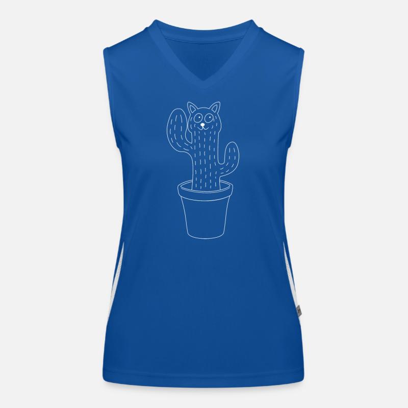 Chat - Cactus - Pot de fleurs Débardeur respirant contrasté Femme