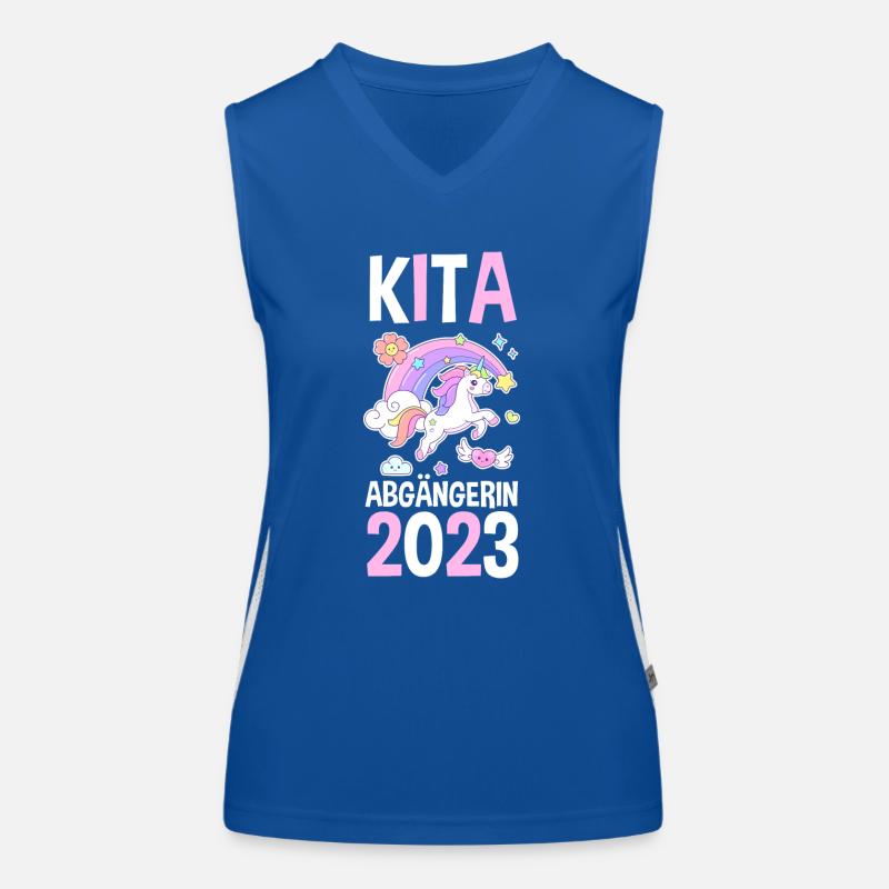 Schulkind 2023 Schulbeginn Einhorn Einschulung Funktionelles Kontrast-Tank Top für Frauen