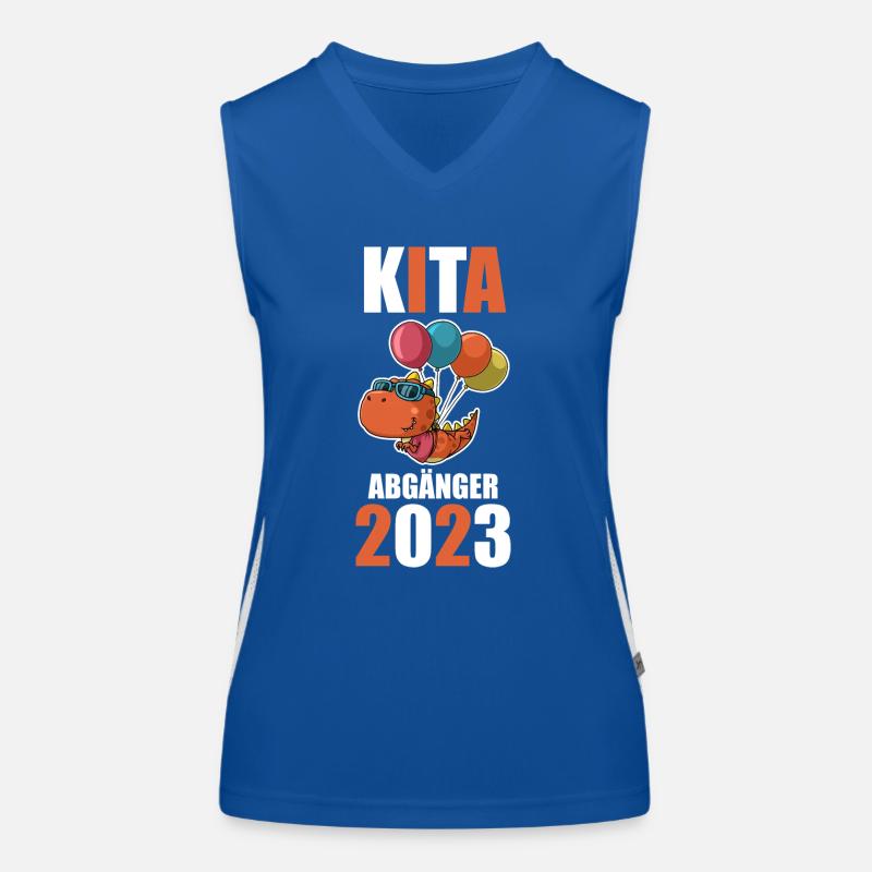 Schulkind 2023 Schulbeginn Dinosaurier Einschulung Funktionelles Kontrast-Tank Top für Frauen