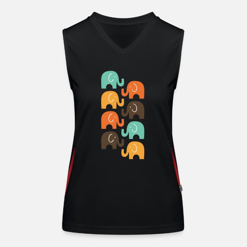 éléphants - Women's Functional Contrast Tank Top - black/red